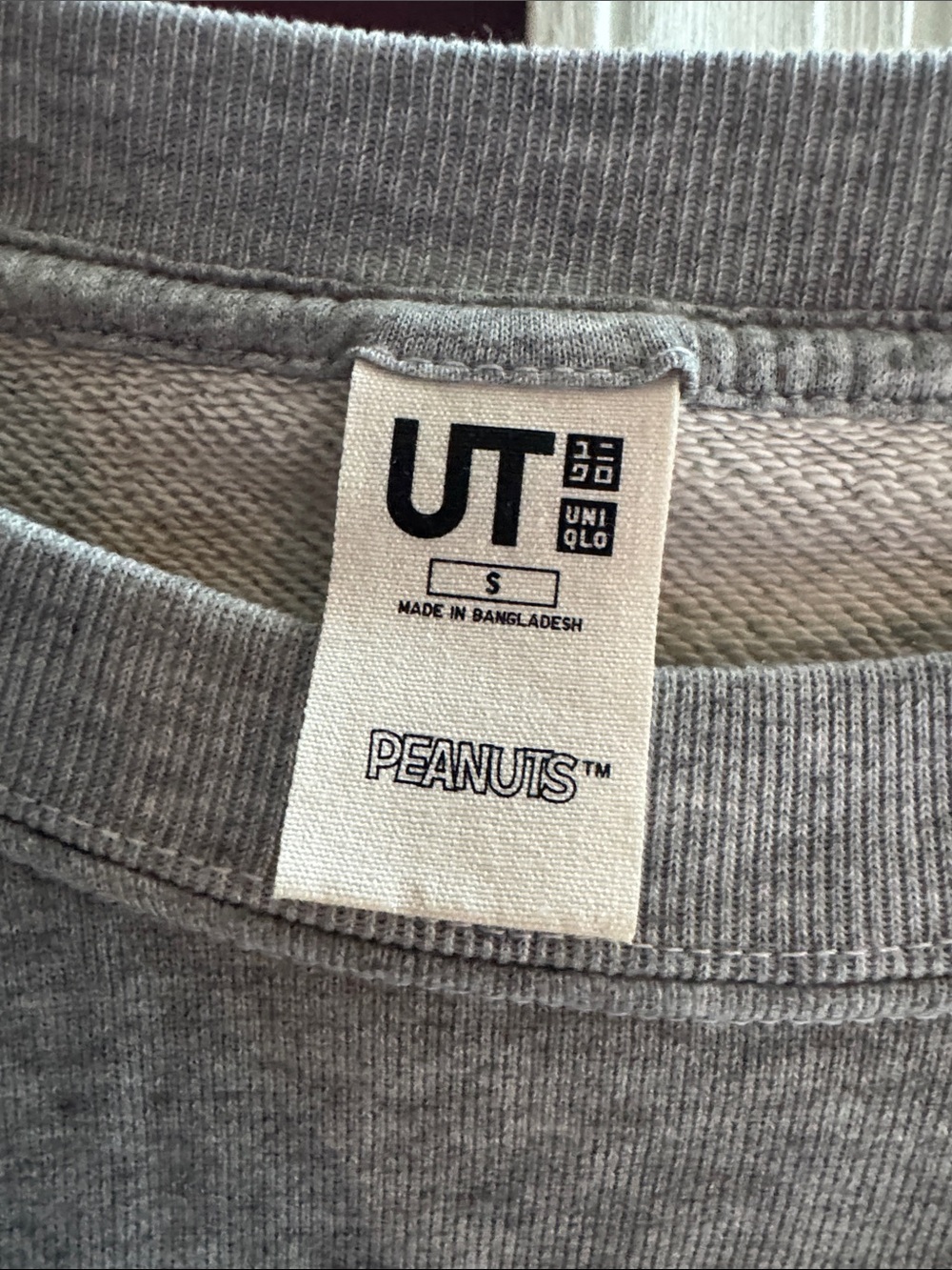 Peanuts Heather Gray Crewneck Sweatshirt with Small Back Logo - Picture 4 of 4